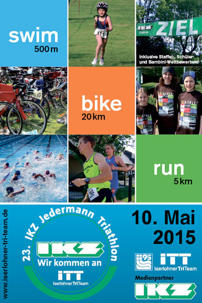 Plakat zum 23. Iserlohner IKZ Jedermann Triathlon