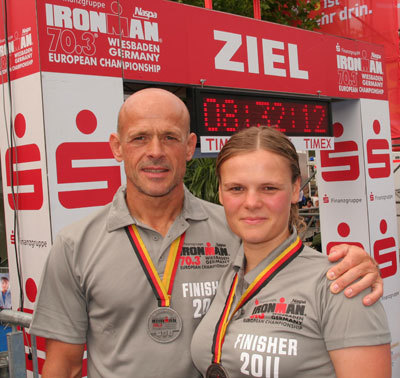 Ralf und Nadine Austinat bei der Ironman 70.3 EM in Wiesbanden